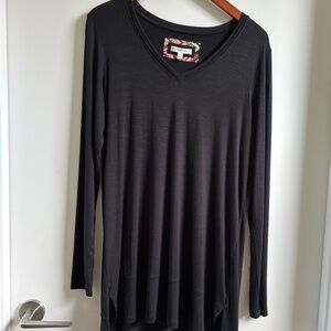 Anthropologie tunic style black blouse. Size S